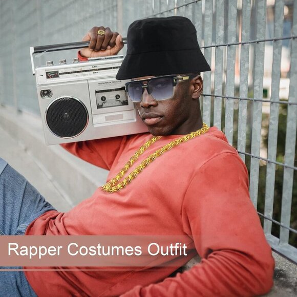 Hip Hop Costume Kit Accessories 80s 90s Party Outfits for Men Boys Kids main image 5